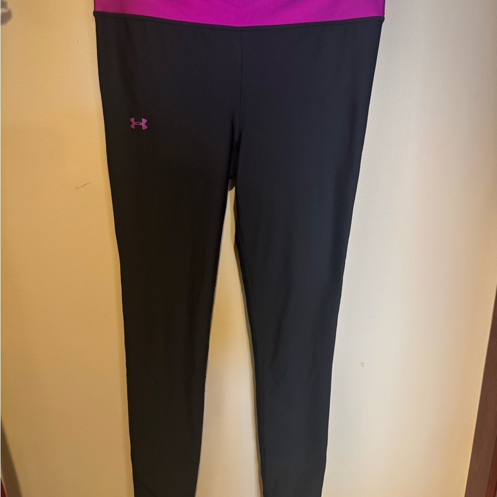 Under Armour Black and Purple ColdGear Leggings